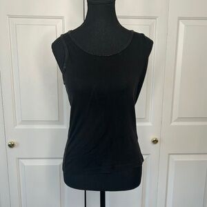 Jacob Annex Black Tank Top with Black Sequins Trim Size Large